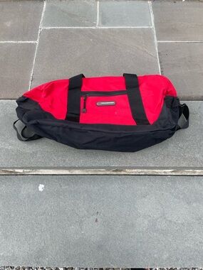 Red and Black Travel Duffel Bag - Unknown Brand